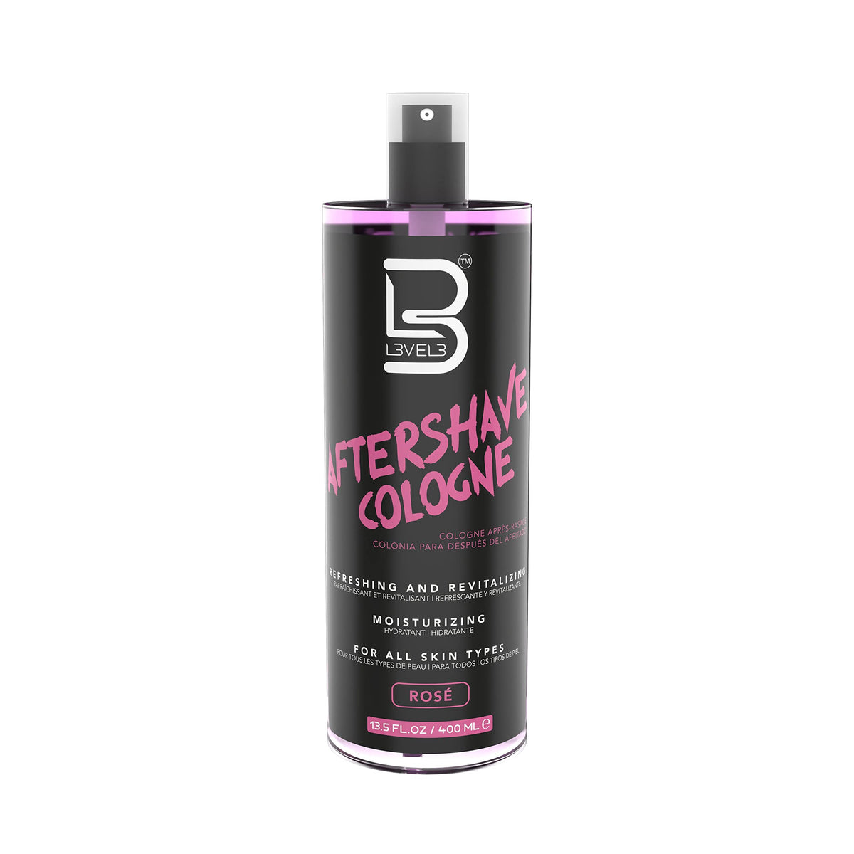 L3 Level 3 aftershave bottle with pour spout for post-shave hydration