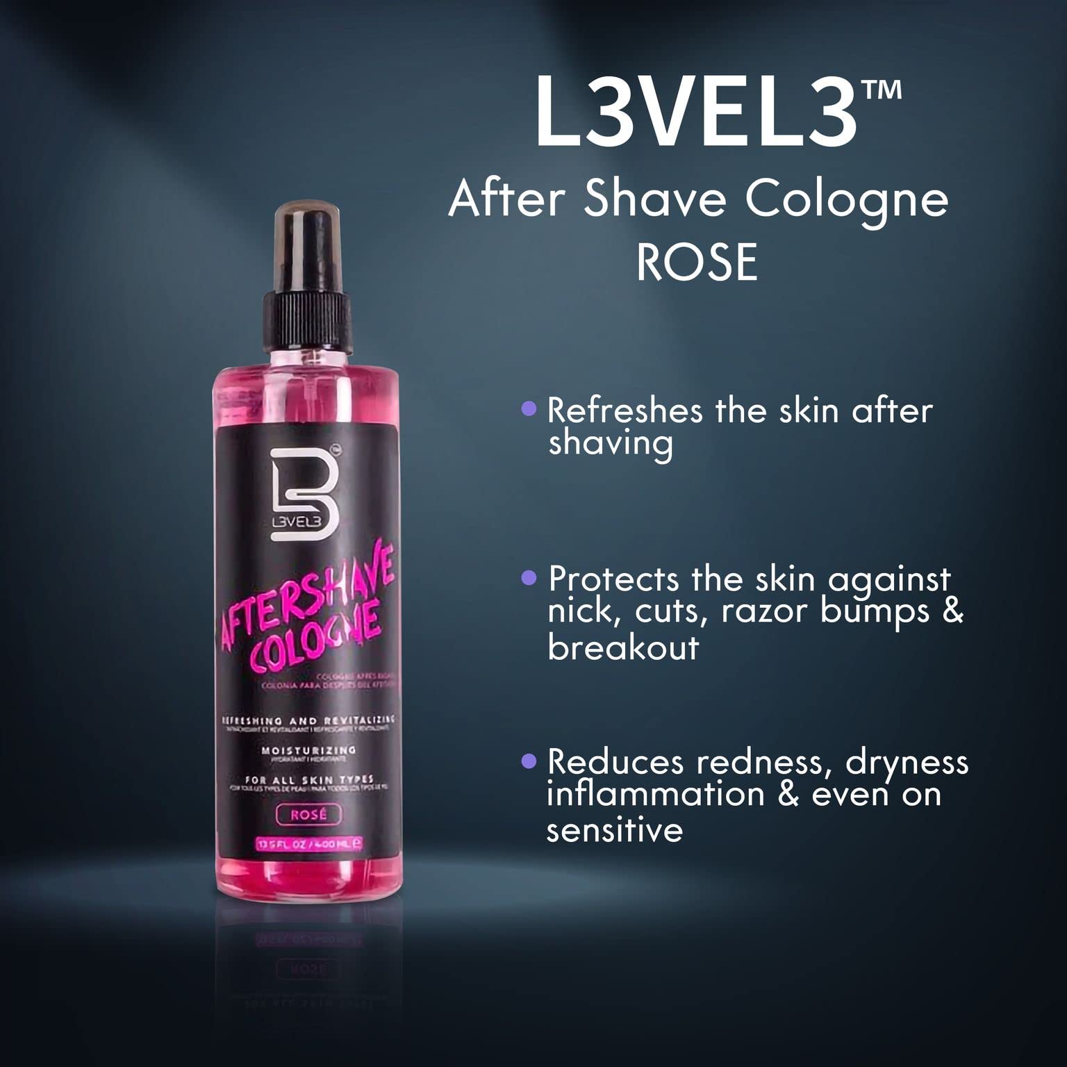 L3 Level 3 aftershave spray mist delivering refreshing, non-irritating quick-dry application