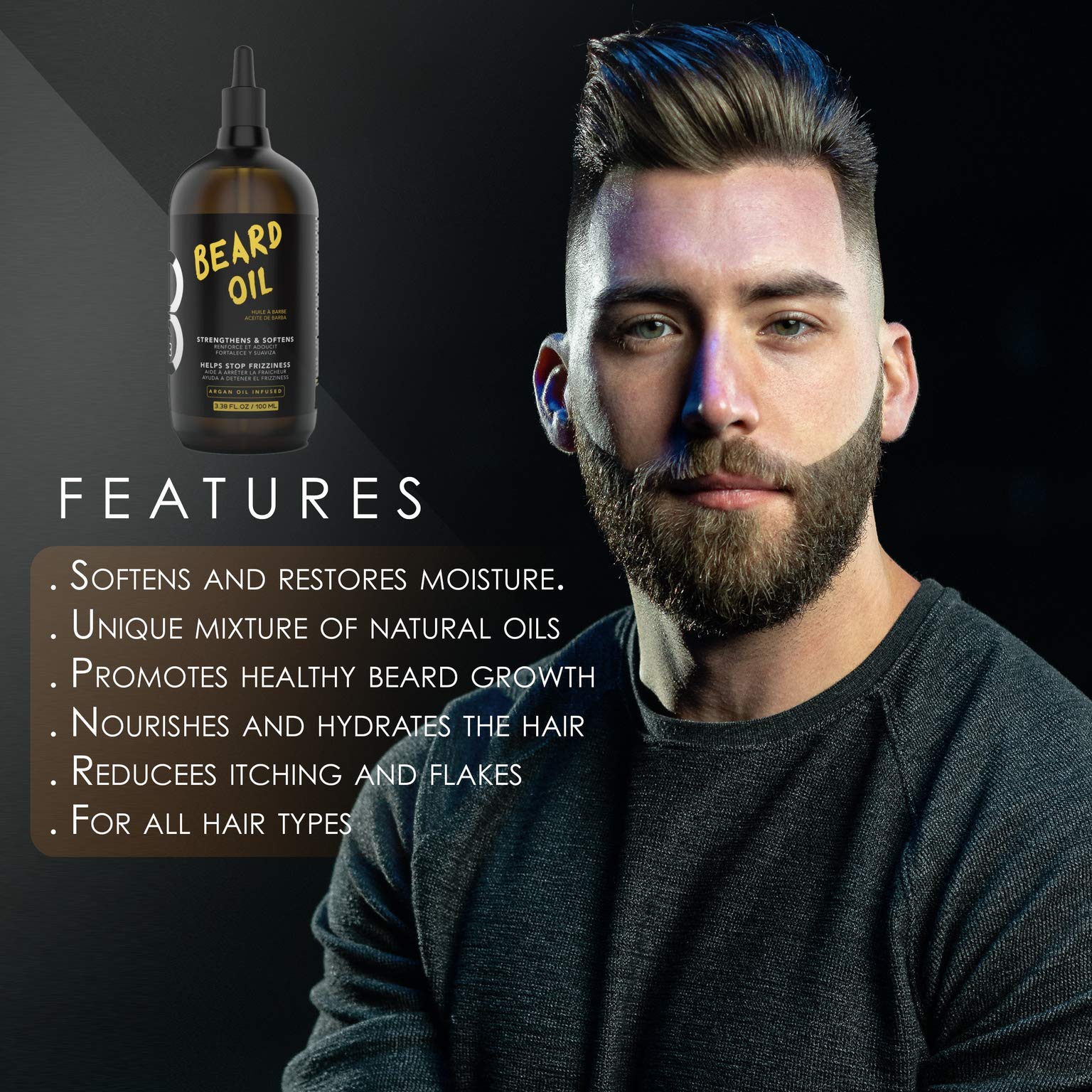 L3 Level 3 Beard Oil ingredients blend nourishes skin and coarse facial hair.
