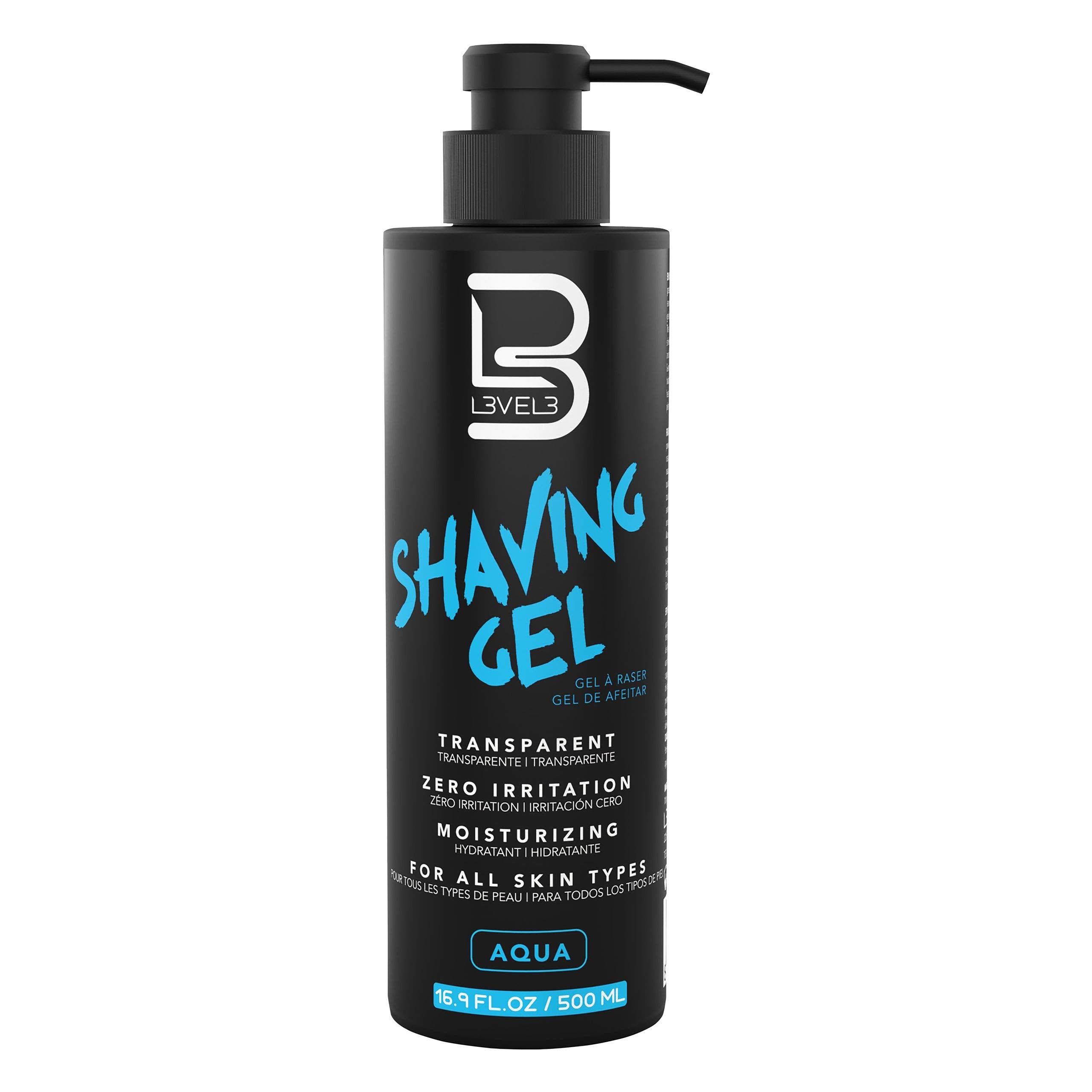 L3 Shaving Gel clear-application shows precise, irritation-free shaving.