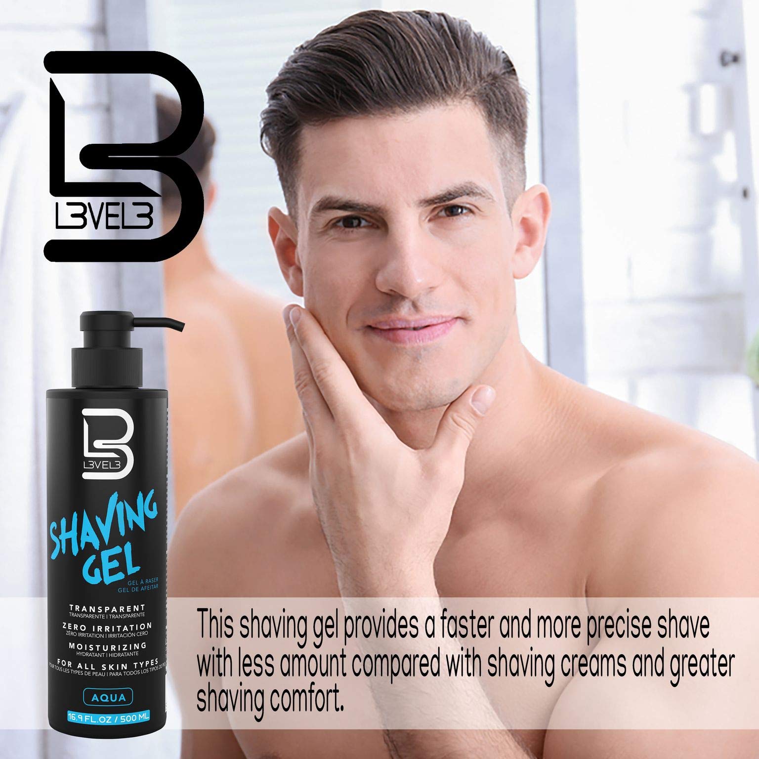 L3 Shaving Gel easy-to-apply supports quick, even application.