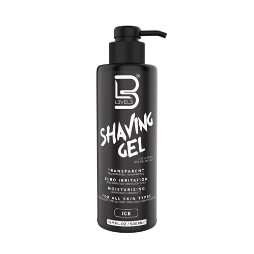 L3 Shaving Gel Ice packaging display emphasizes compact design and clean branding.