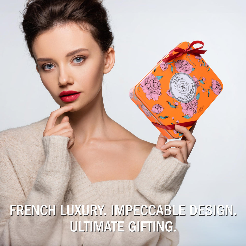 La Chatelaine Oud Rose hand cream trio tin luxurious fragrance and moisture