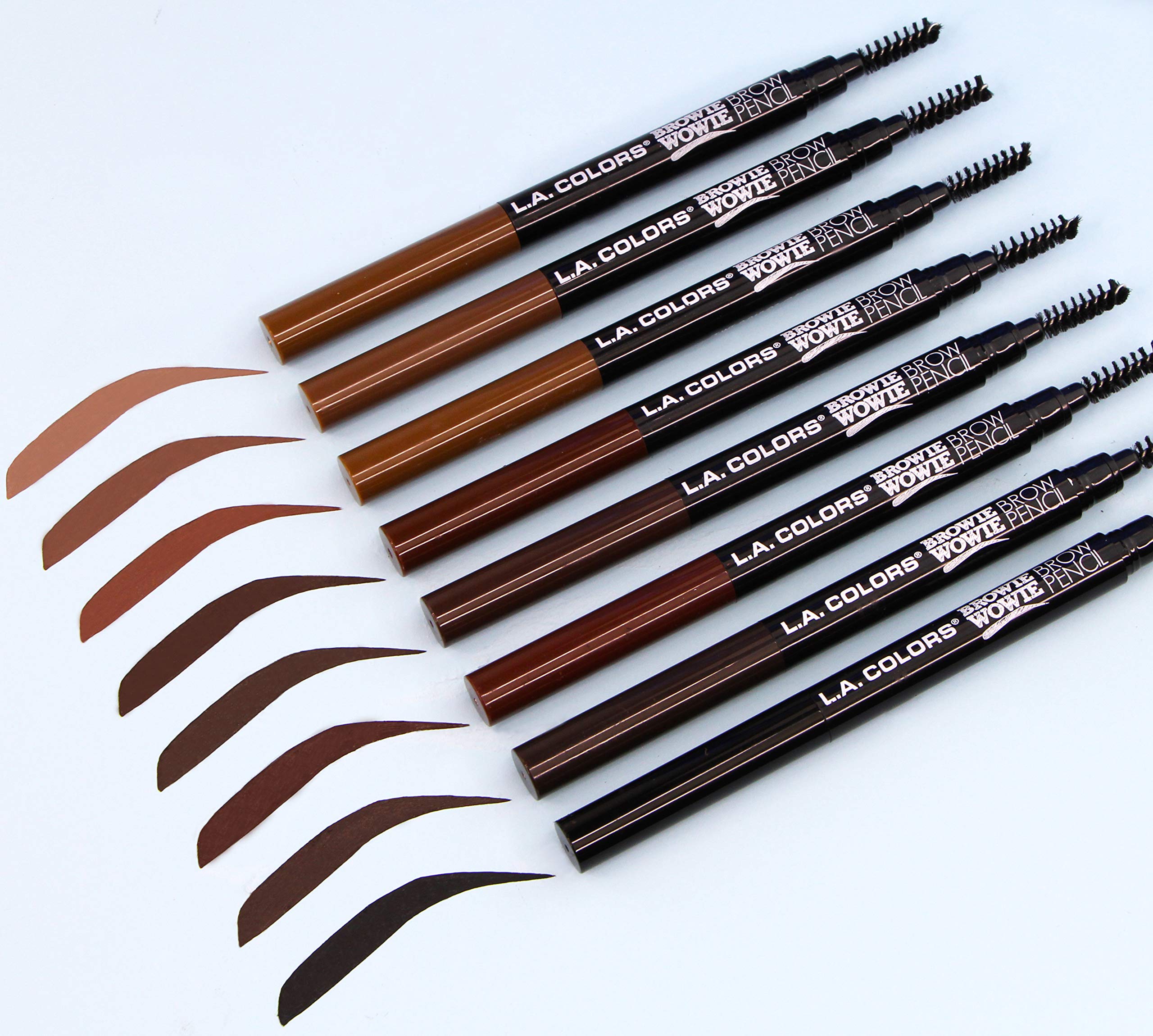 L.A. COLORS Browie Wowie Brow Pencil negro: acabado definido para todo el día.
