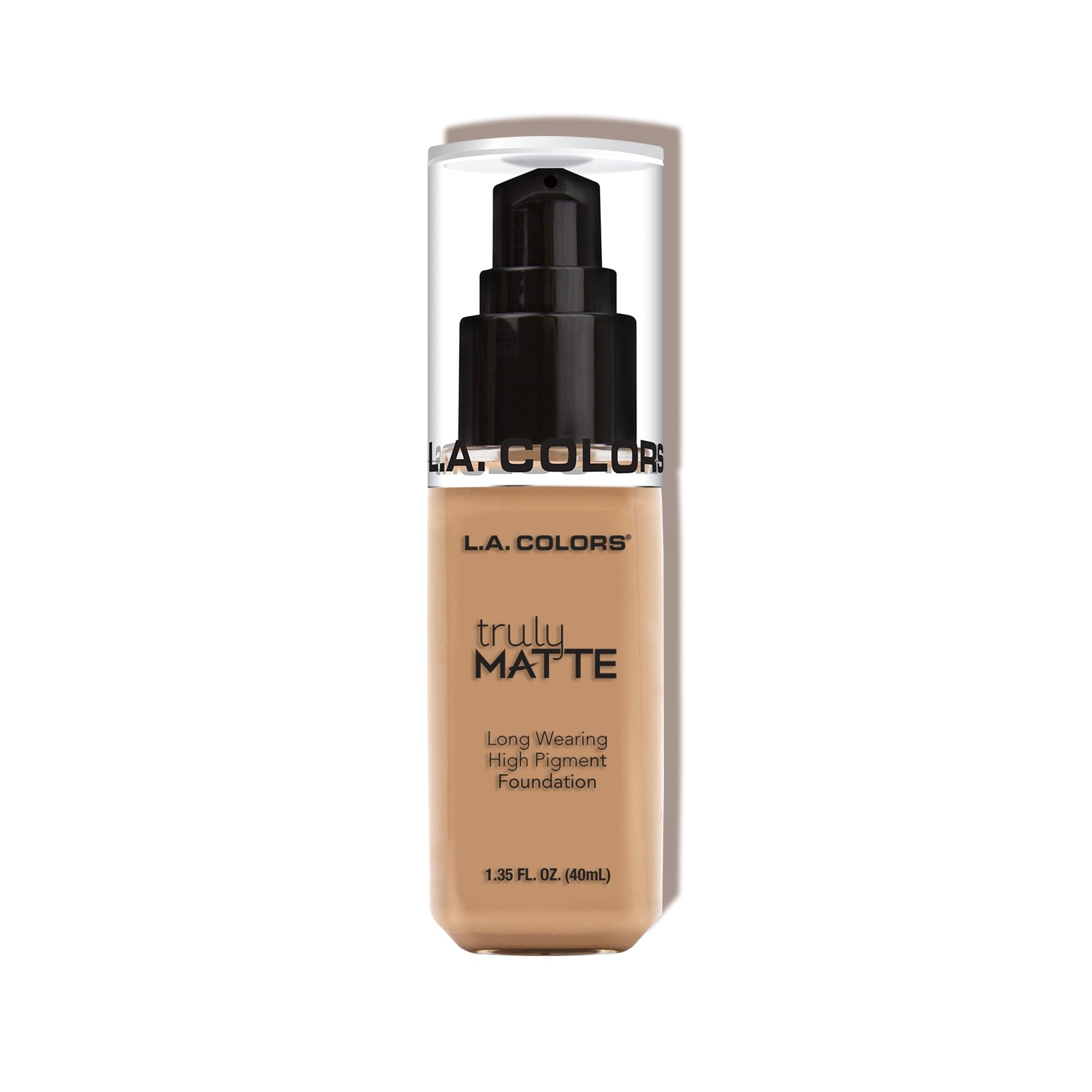 L.A. COLORS Truly Matte Foundation Soft Beige bottle for shine-free complexion.