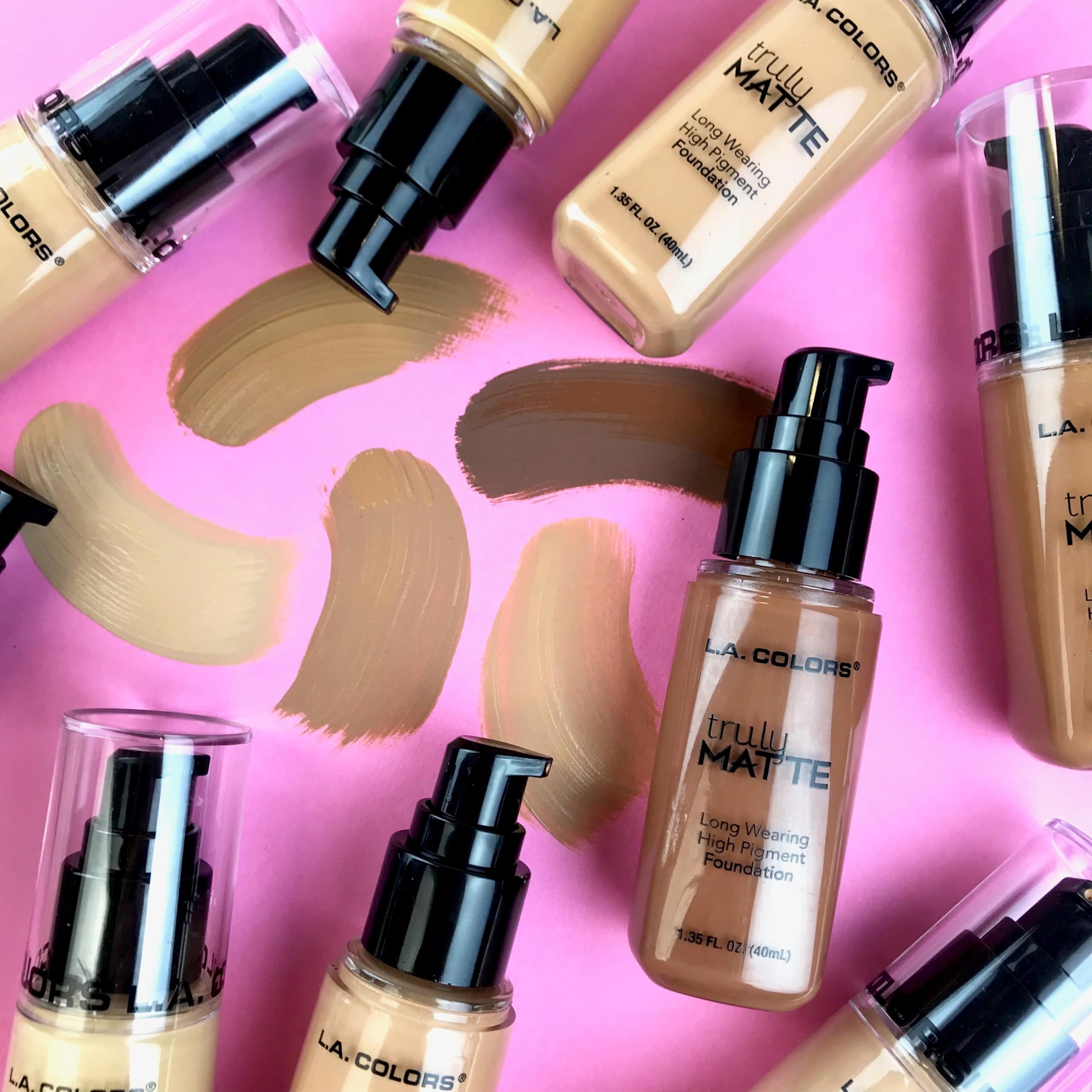L.A. COLORS Truly Matte Foundation Soft Beige matte finish on skin.
