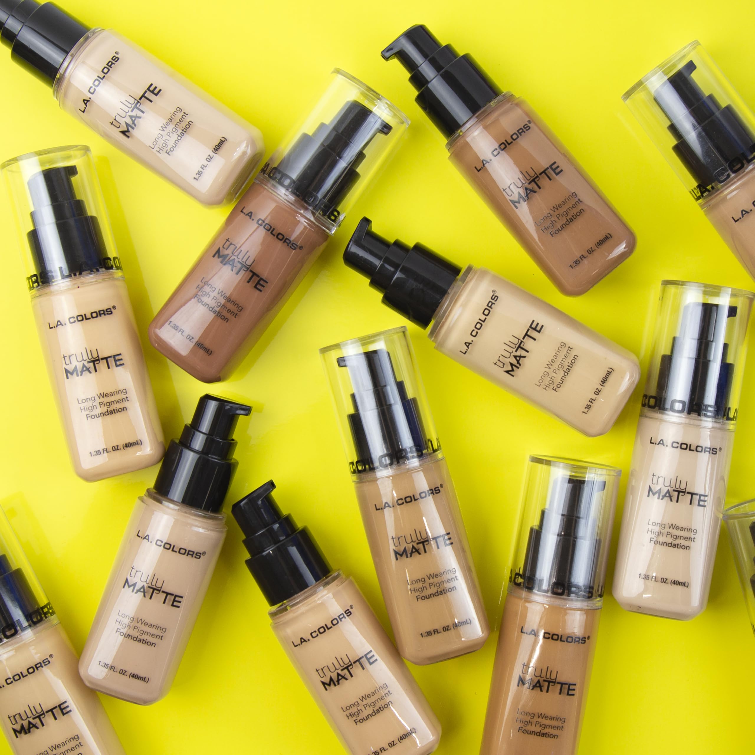 L.A. COLORS Truly Matte Foundation Soft Beige packaging with pump.