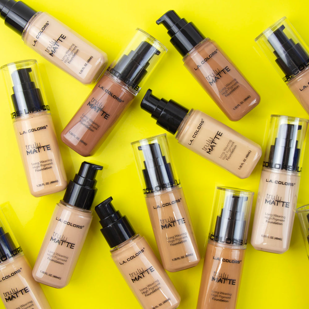 L.A. COLORS Truly Matte Foundation Soft Beige packaging with pump.
