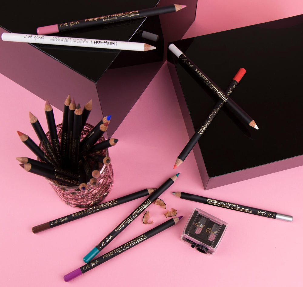 L.A. Girl 3-way sharpener shown with lipliner to maintain sharp edges.