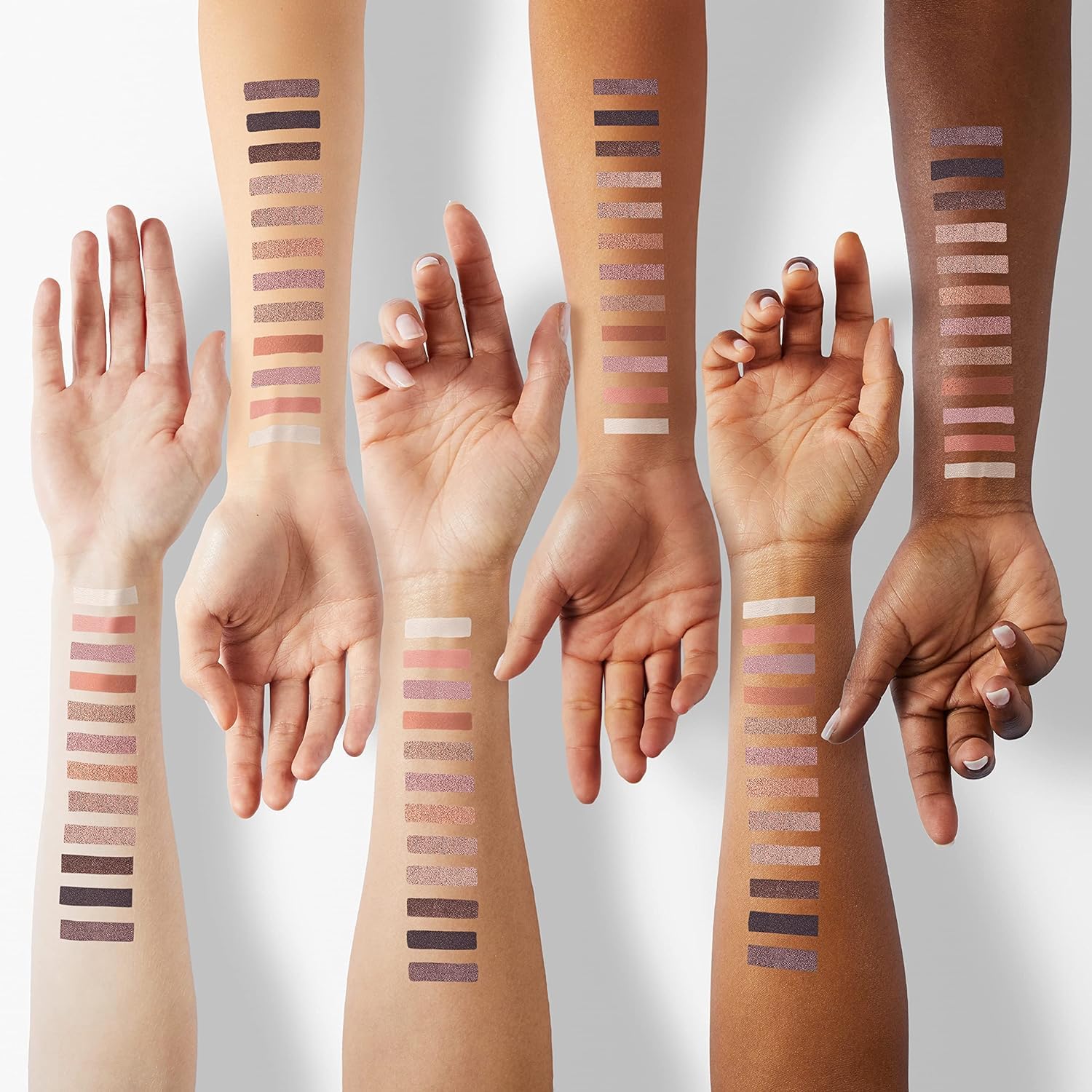 L.A. Girl Beauty Brick Eyeshadow nude palette swatches demonstrating pigment payoff.