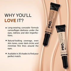 L.A. Girl HD Pro.Conceal brush-tip application for precise concealing around eyes.