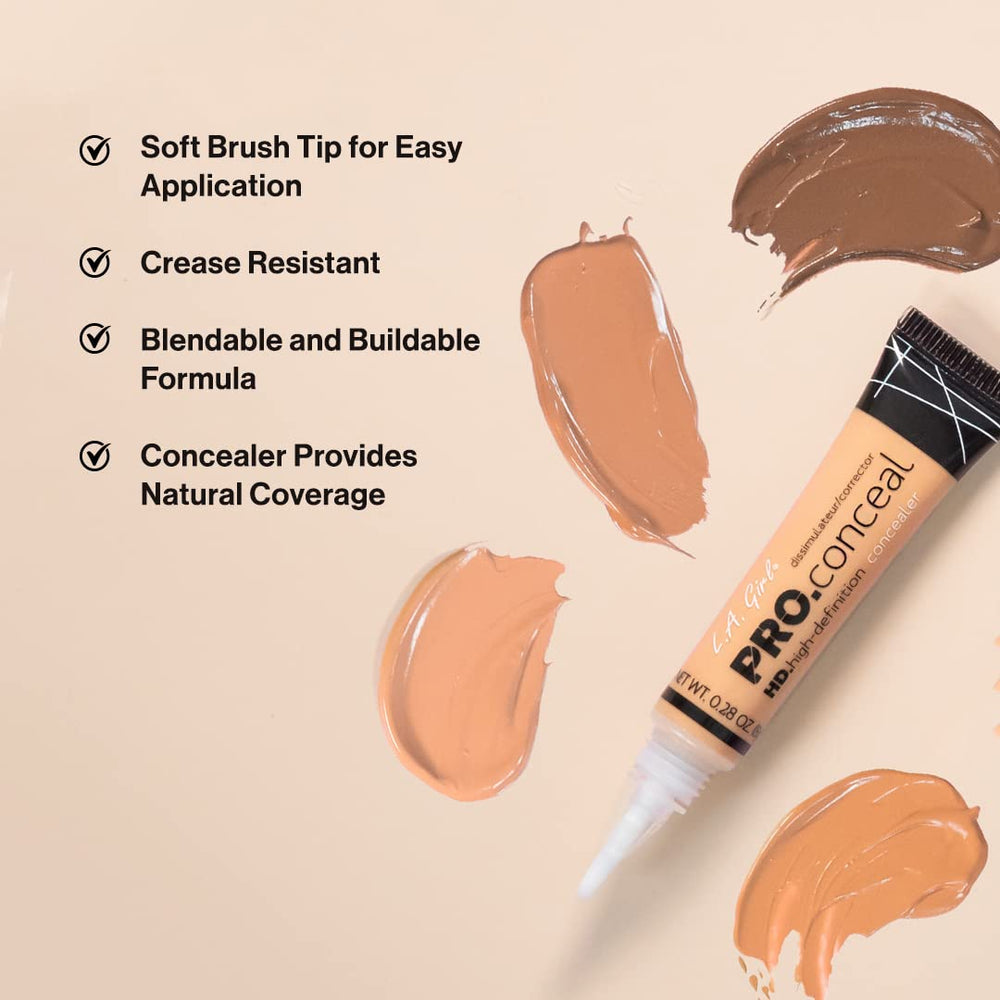 L.A. Girl HD Pro.Conceal crease-resistant formula helps keep makeup smooth all day.