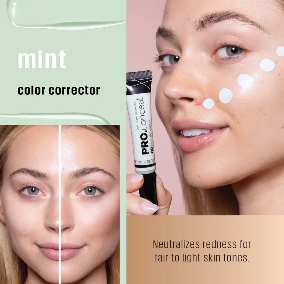 L.A. Girl Mint Corrector swatch on skin shows creamy coverage.