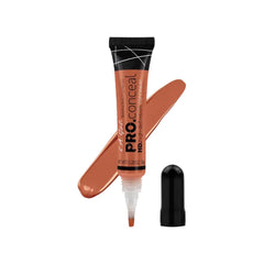 L.A. Girl Pro Conceal orange corrector bottle neutralizes darkness under eyes.