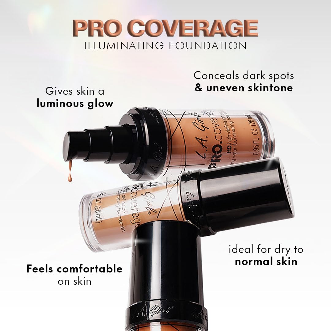 L.A. Girl Pro Coverage foundation swatch showing even tone and buildable coverage