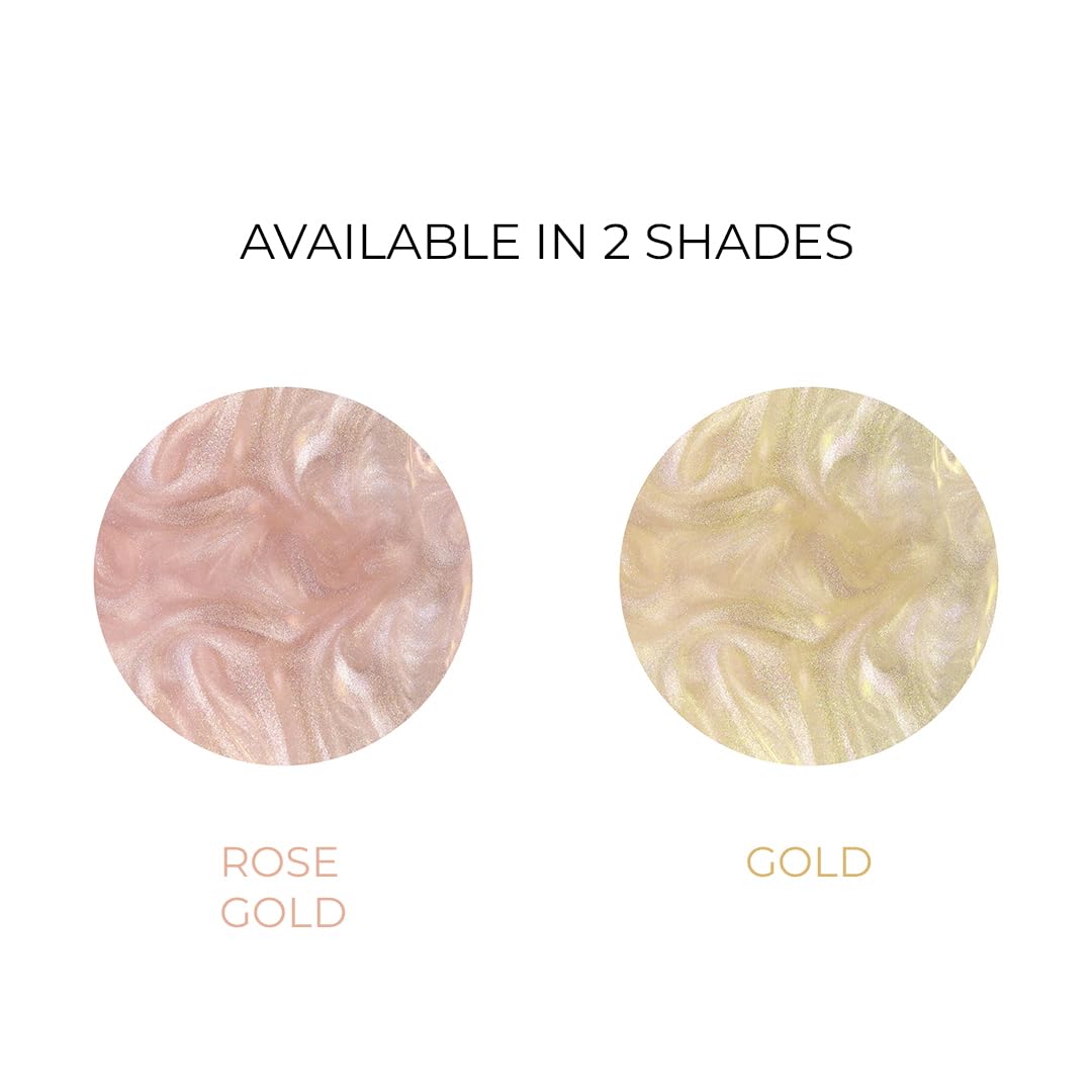 L.A. Girl Shimmer Spray Rose Gold applied to shoulder for subtle glow.