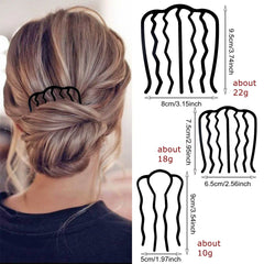 La Jolie Jasmin U-shape clip in black, durable metal.