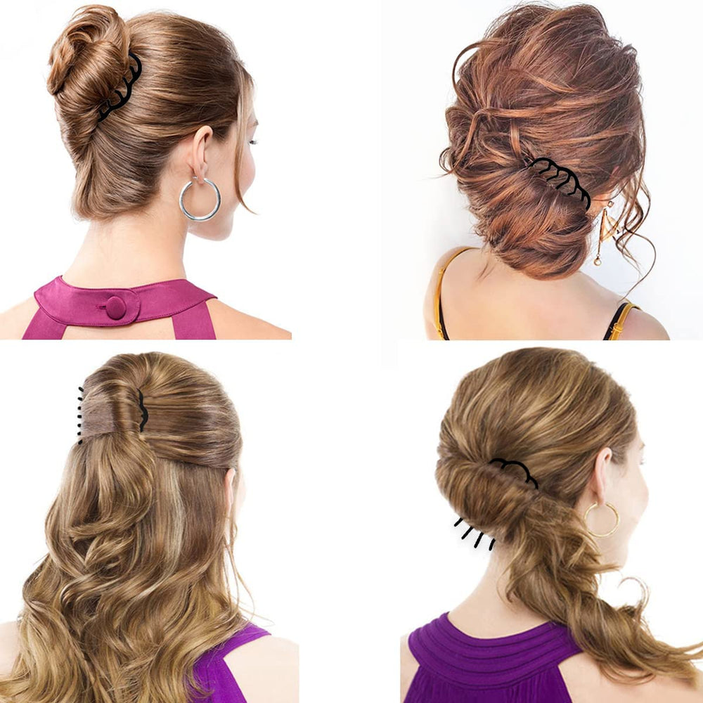 La Jolie Jasmin vintage-inspired black hair comb for bun styling.