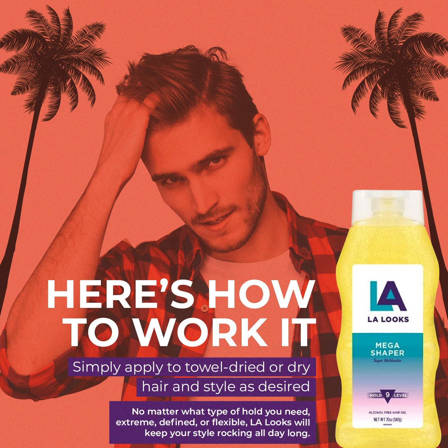L.A. Looks Mega Shaper 9 Hold styling shot showing defined shape