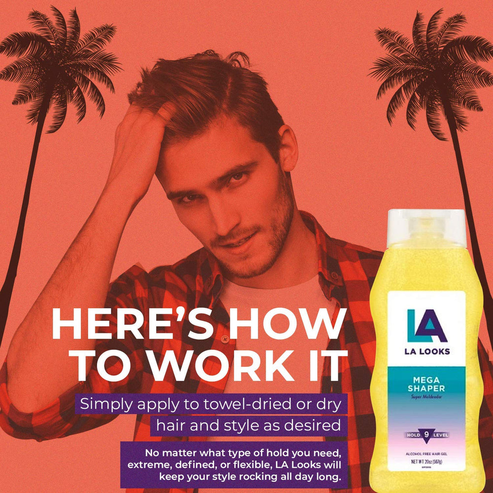 L.A. Looks Mega Shaper 9 Hold styling shot showing defined shape