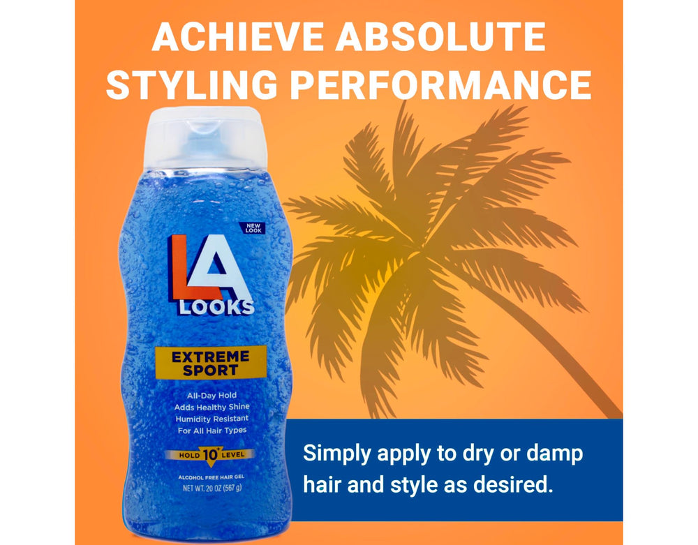 L.A. Looks Sport Power Gel easy-squeeze cap enables quick, controlled dispensing.