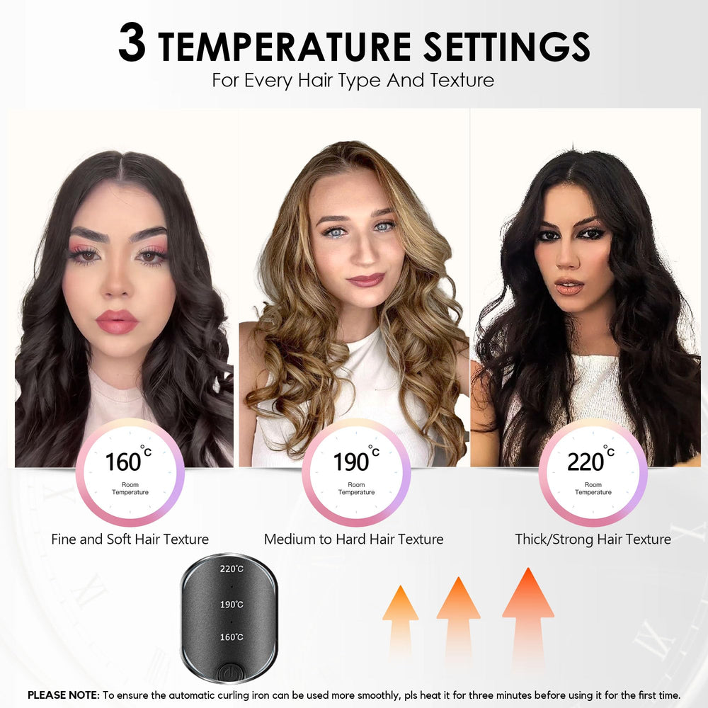 La Maesii curling iron in use producing smooth waves with 2 way rotation