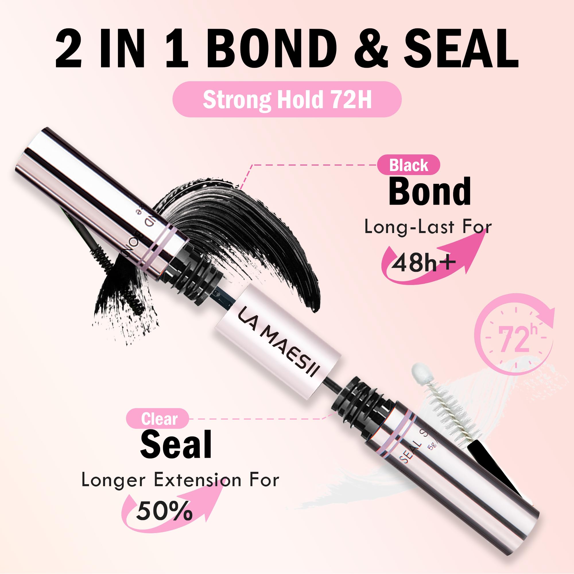 La Maesii Bond brush close-up highlights near-lash-line precision for even application.