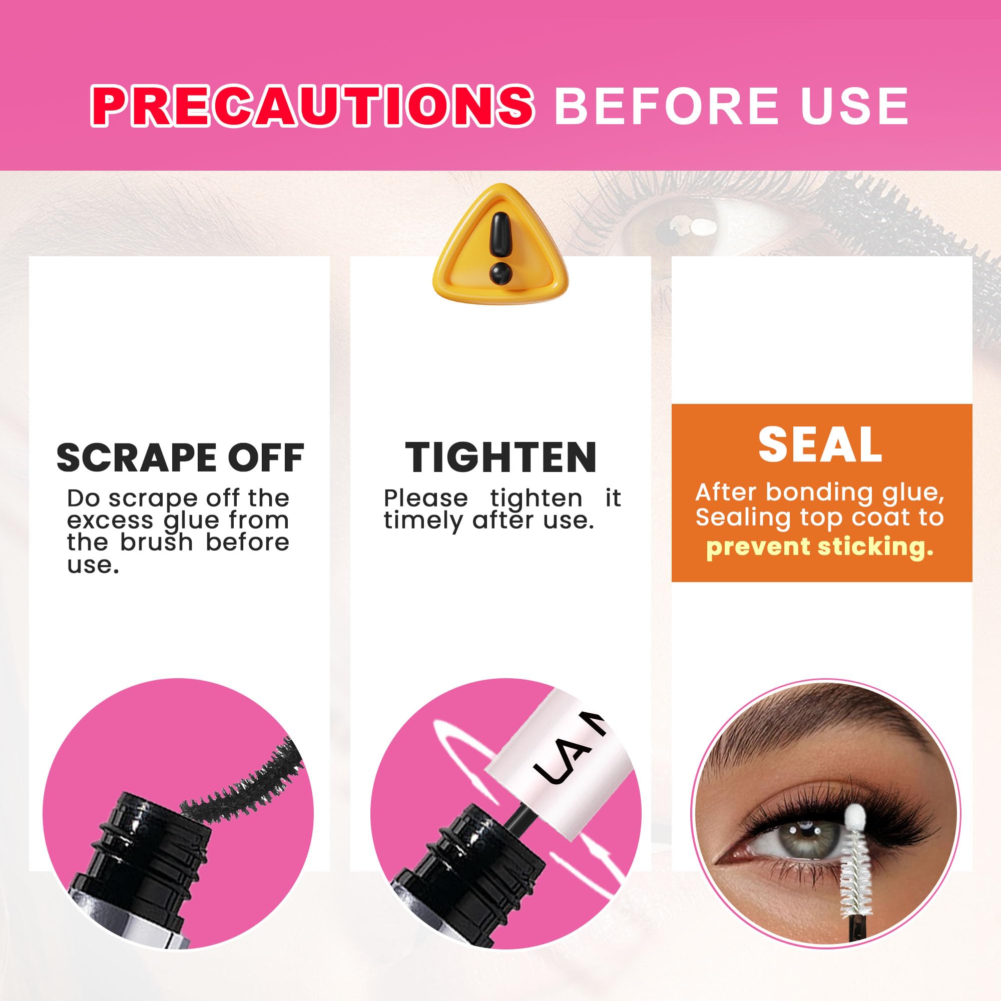 Waterproof seal helps maintain the lash look all day
