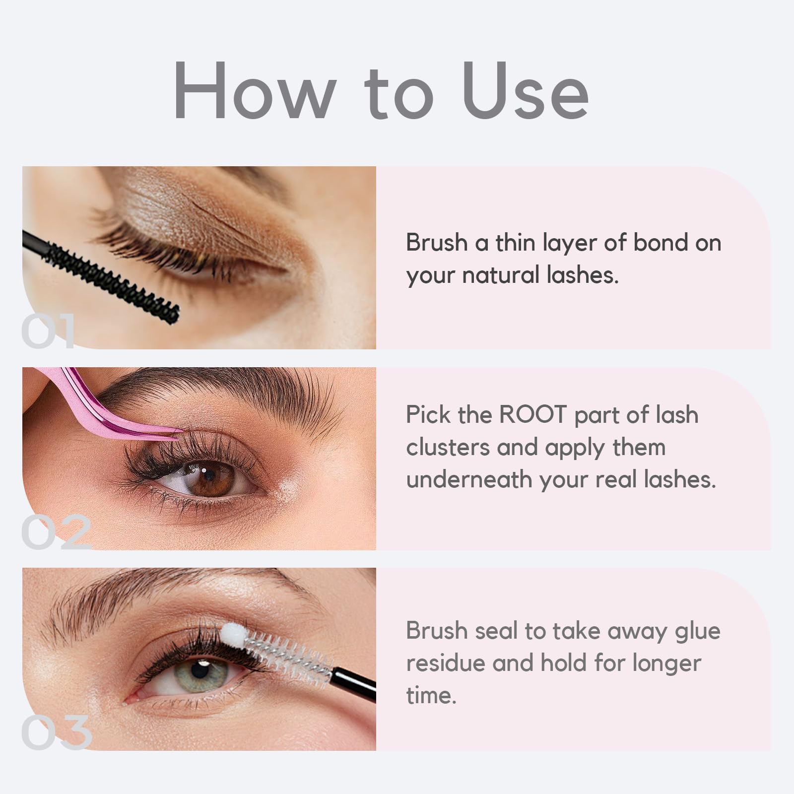 La Maesii double-ended bond-seal tool in use for a full lash set
