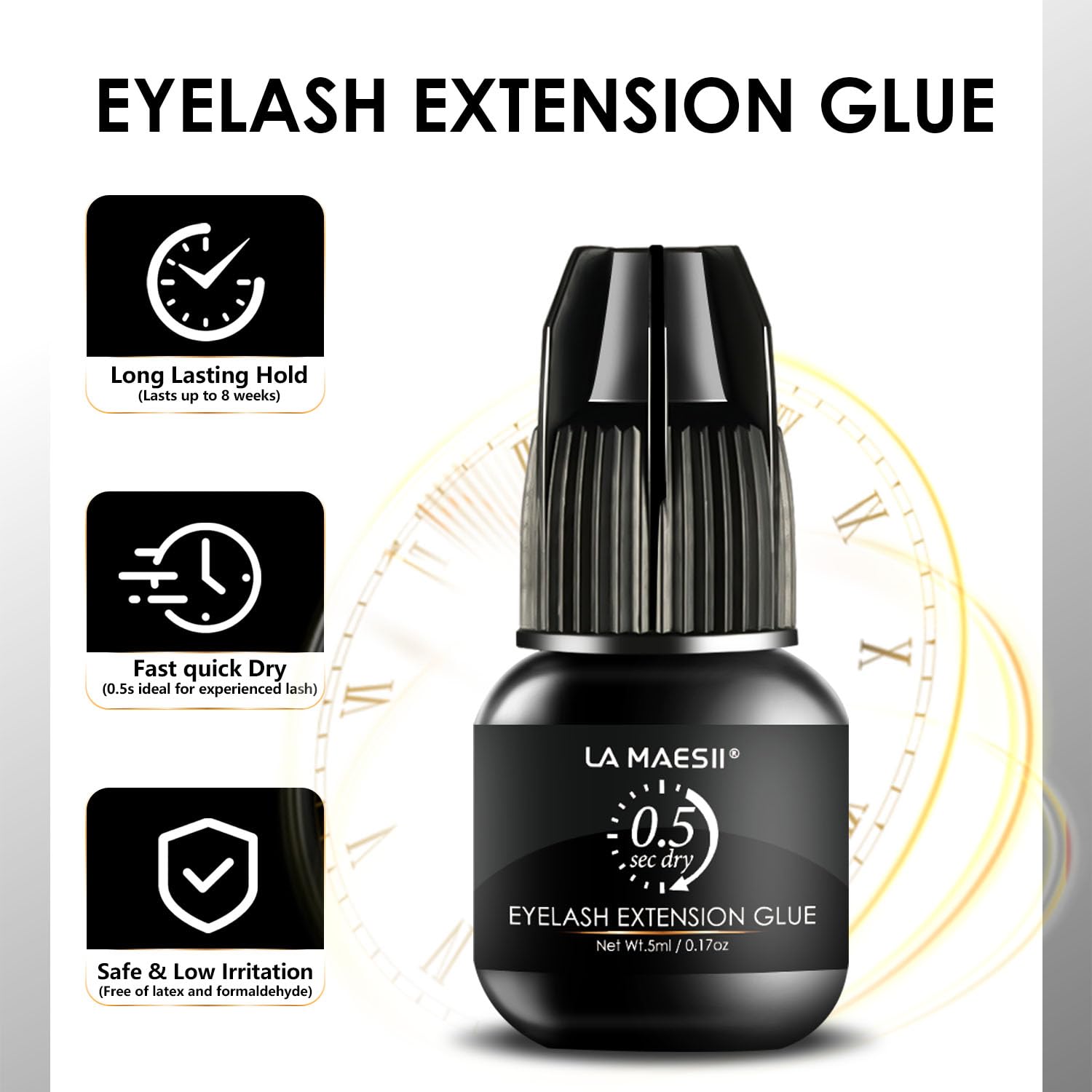 La Maesii Lash Cluster Glue packaging box emphasizing professional-grade adhesive.