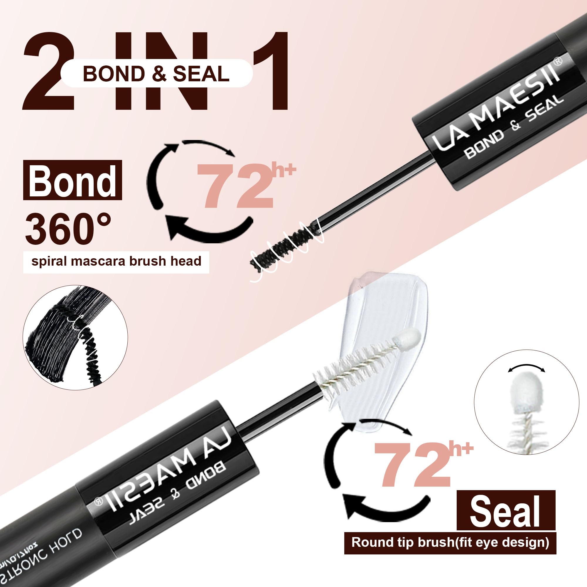 La Maesii lash cluster glue strong hold enables all-day wear for clusters.