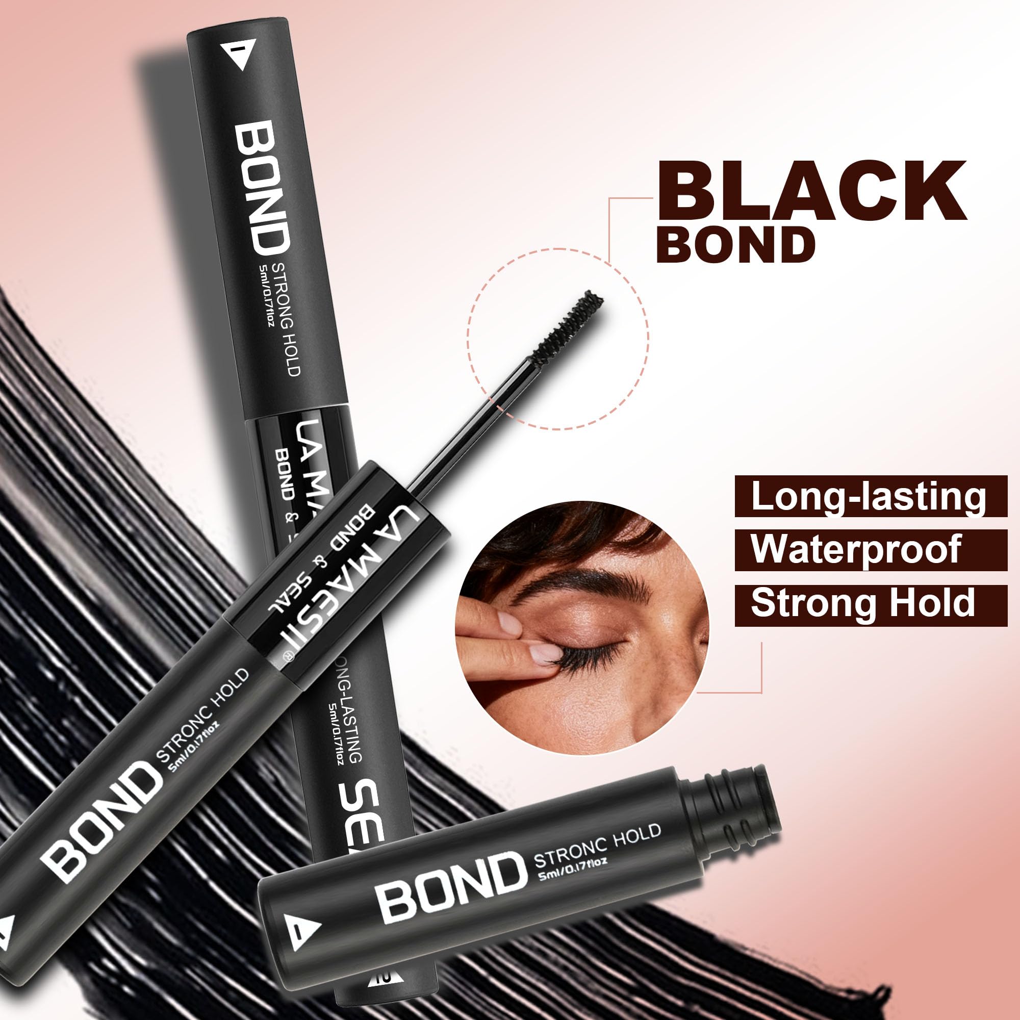 La Maesii lash cluster glue waterproof design resists moisture and sweat.