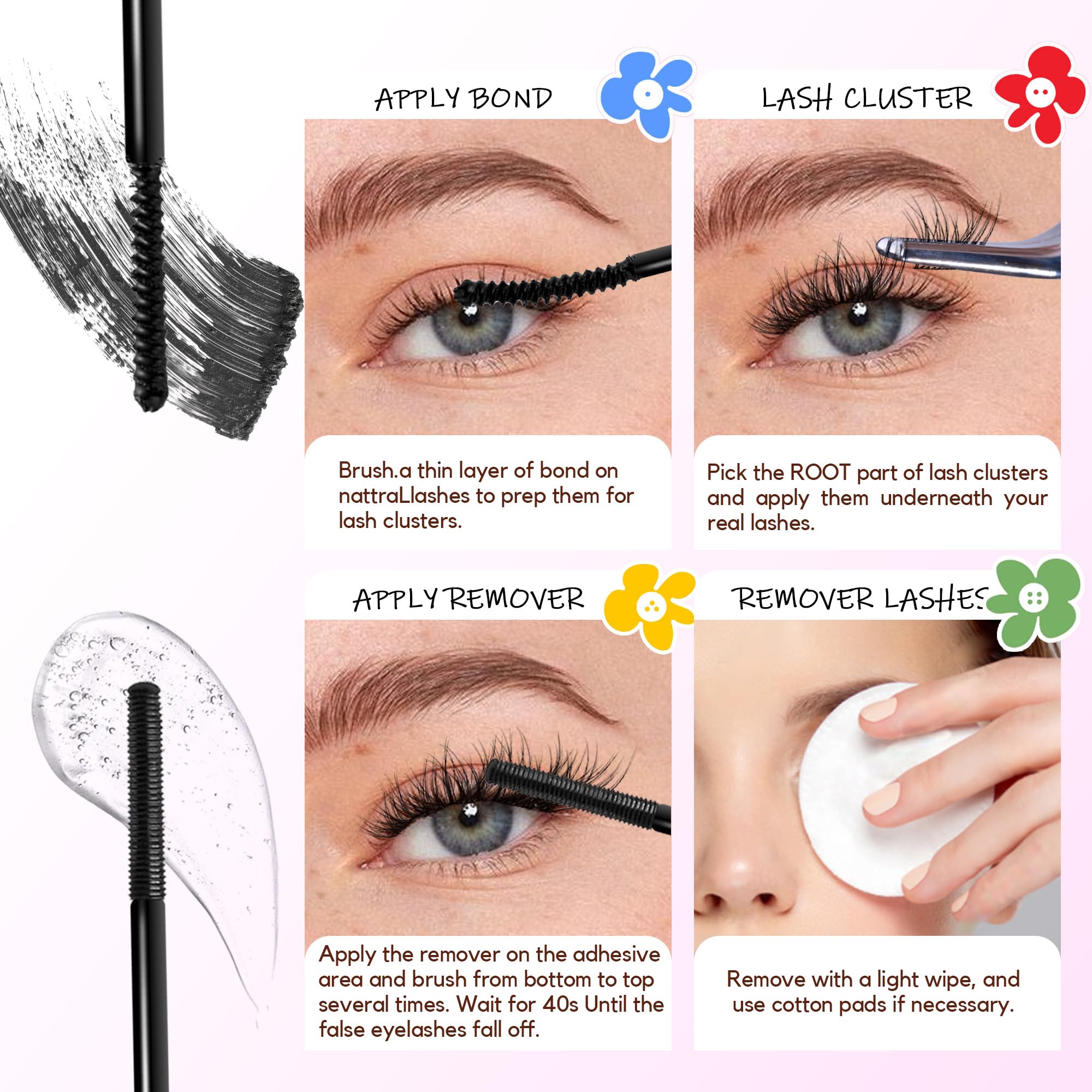 La Maesii finished lash clusters look secure and comfortable all day