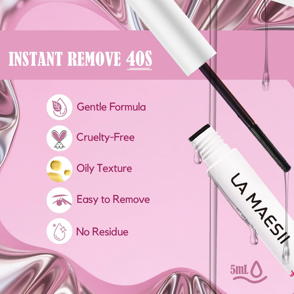 La Maesii Lash Remover spiral brush enables precise application