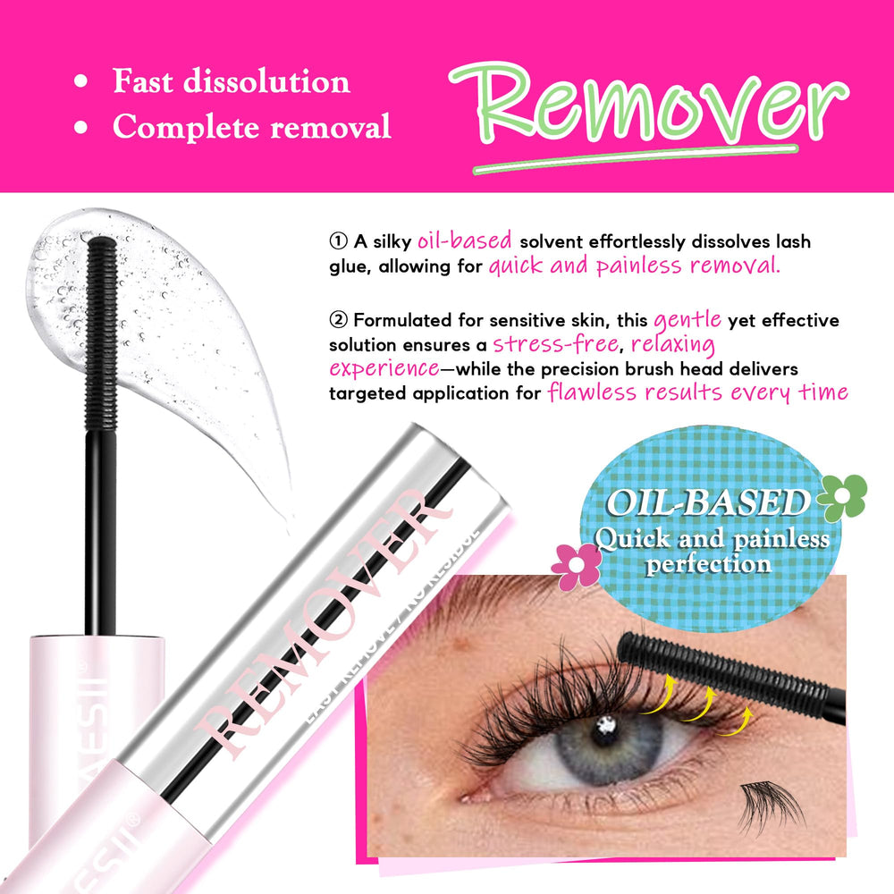 La Maesii mascara remover applied to stained lashes for gentle removal