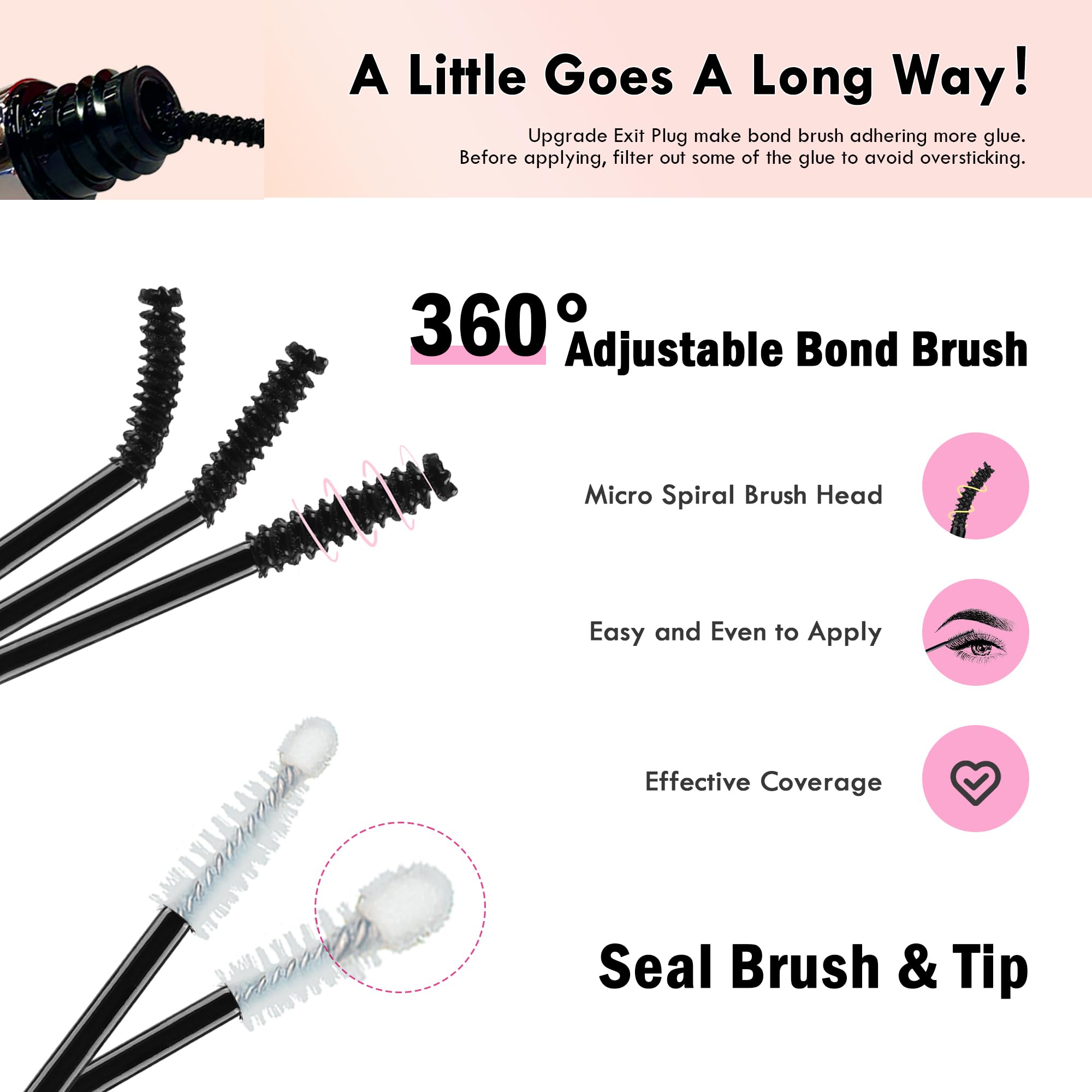La Maesii Seal brush top-lashes demonstrates seal layer for long-lasting wear.