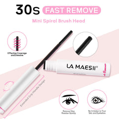 La Maesii waterproof lash adhesive application demonstrates sweatproof wear