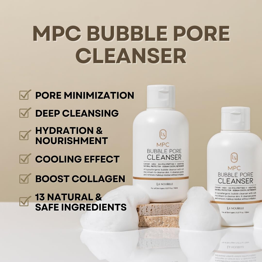 La Noubelle MPC Bubble Cleanser highlights caviar as a luxurious skincare ingredient.