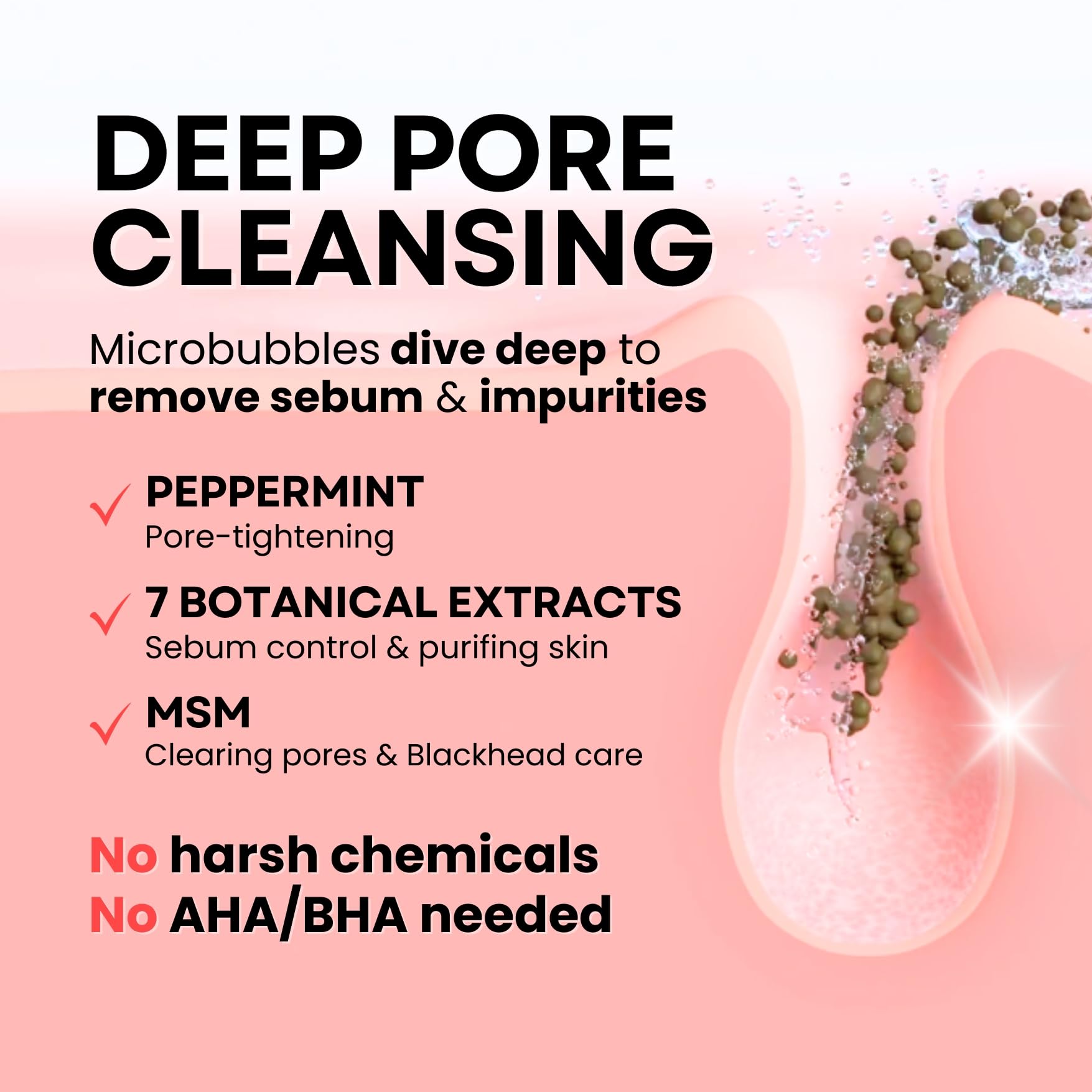 La Noubelle MPC Bubble Foam on skin demonstrates deep cleansing without stripping moisture.