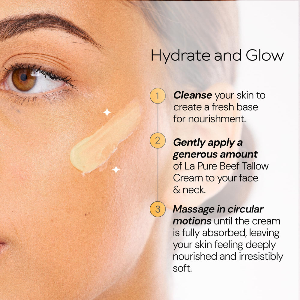LA PURE Lightweight texture depicted as fast-absorbing moisturizer