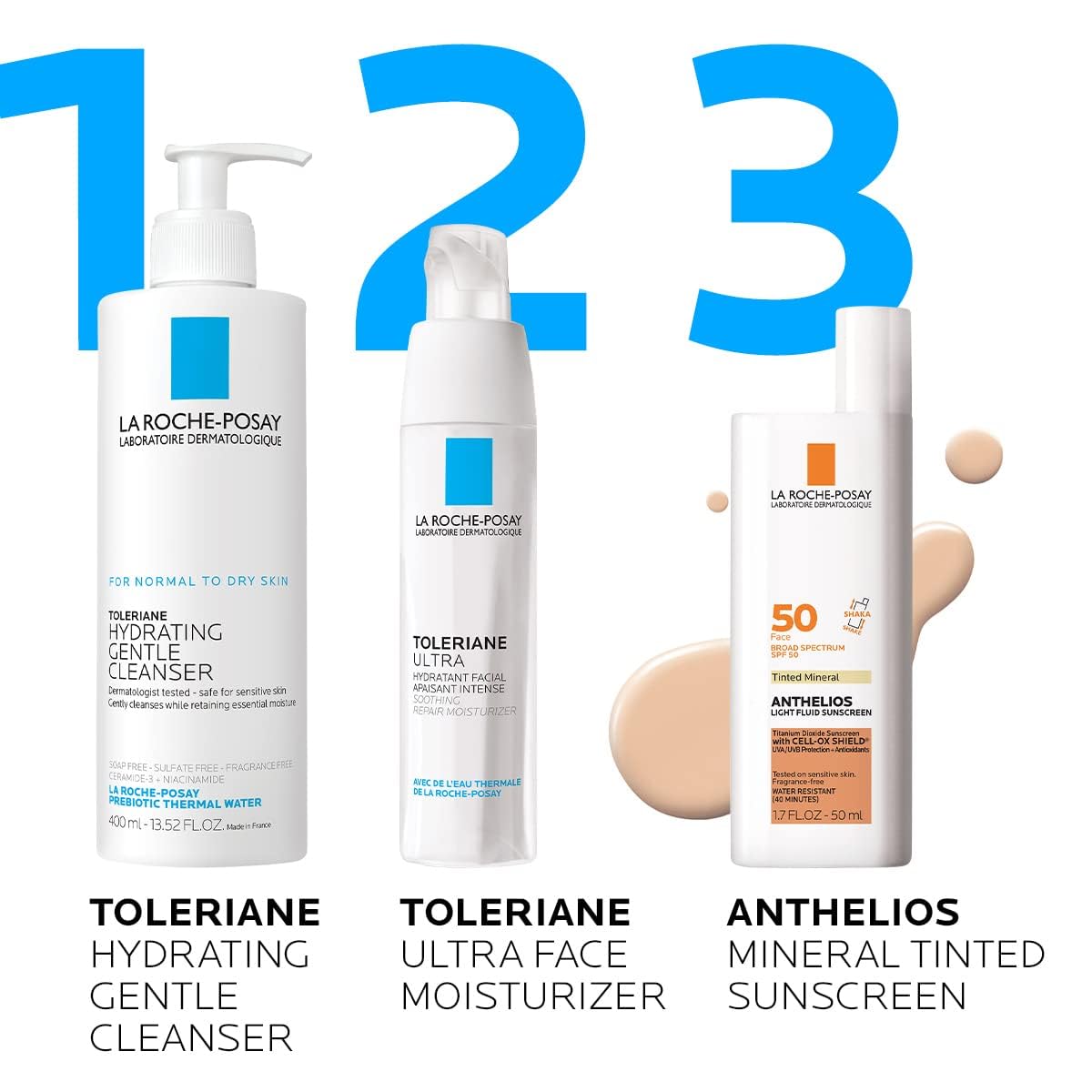 Dermatologist-tested La Roche-Posay Anthelios mineral sunscreen label