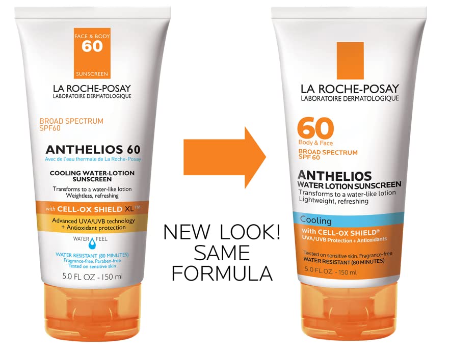 La Roche-Posay Anthelios cooling water sunscreen on the body for lightweight protection