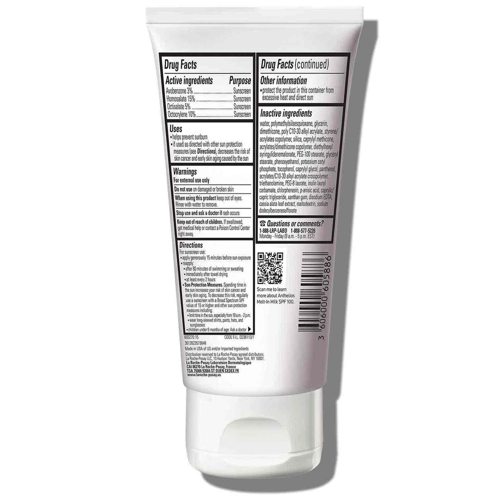 Velvety finish on skin after applying Anthelios Melt-In Milk.