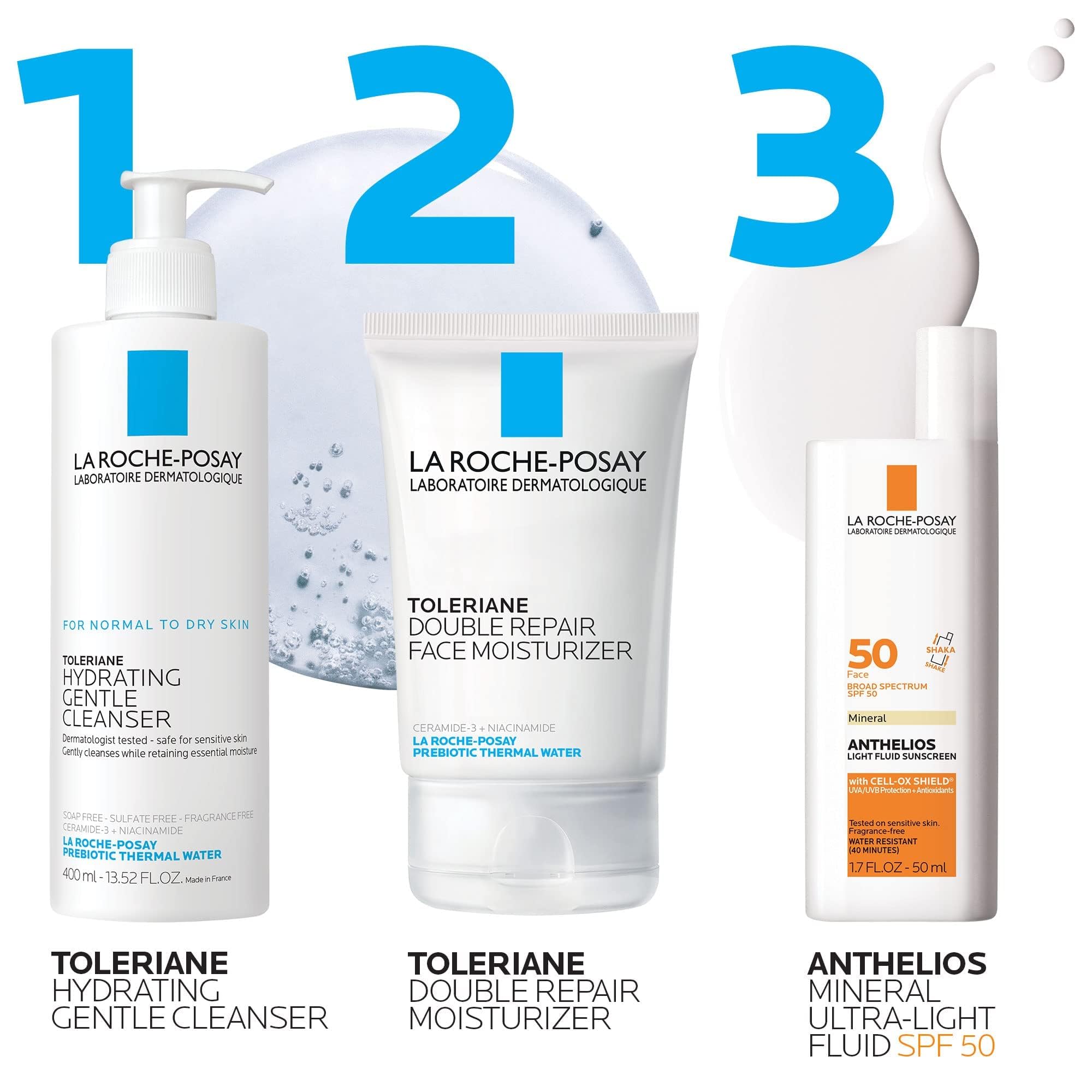 La Roche-Posay Anthelios mineral sunscreen highlighting Cell-Ox Shield antioxidant tech.