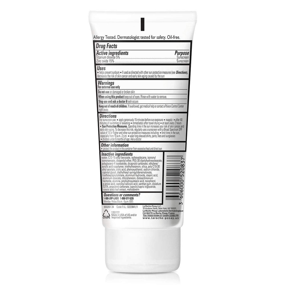 La Roche-Posay Anthelios Mineral Sunscreen dispenser demonstrates easy face and body use.