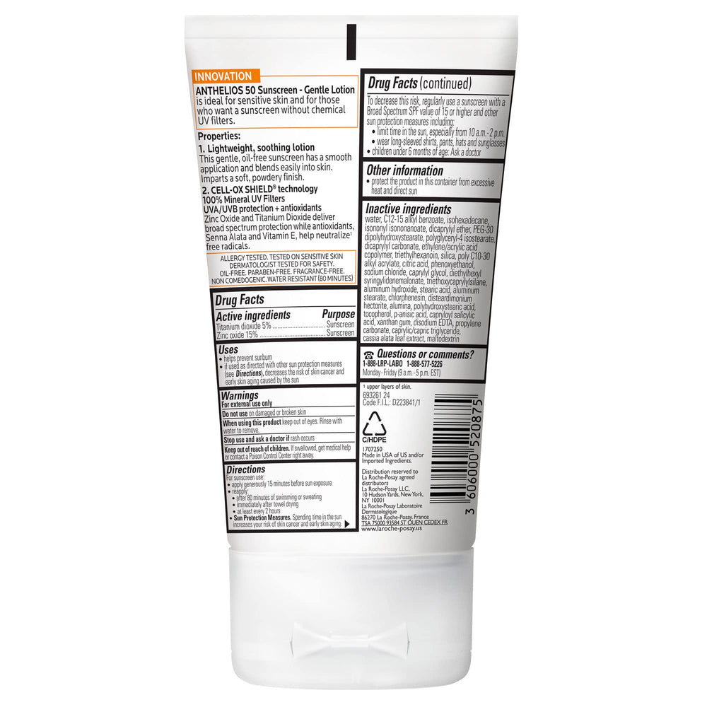 La Roche-Posay Anthelios sunscreen on forearm demonstrates light texture and fast absorption.