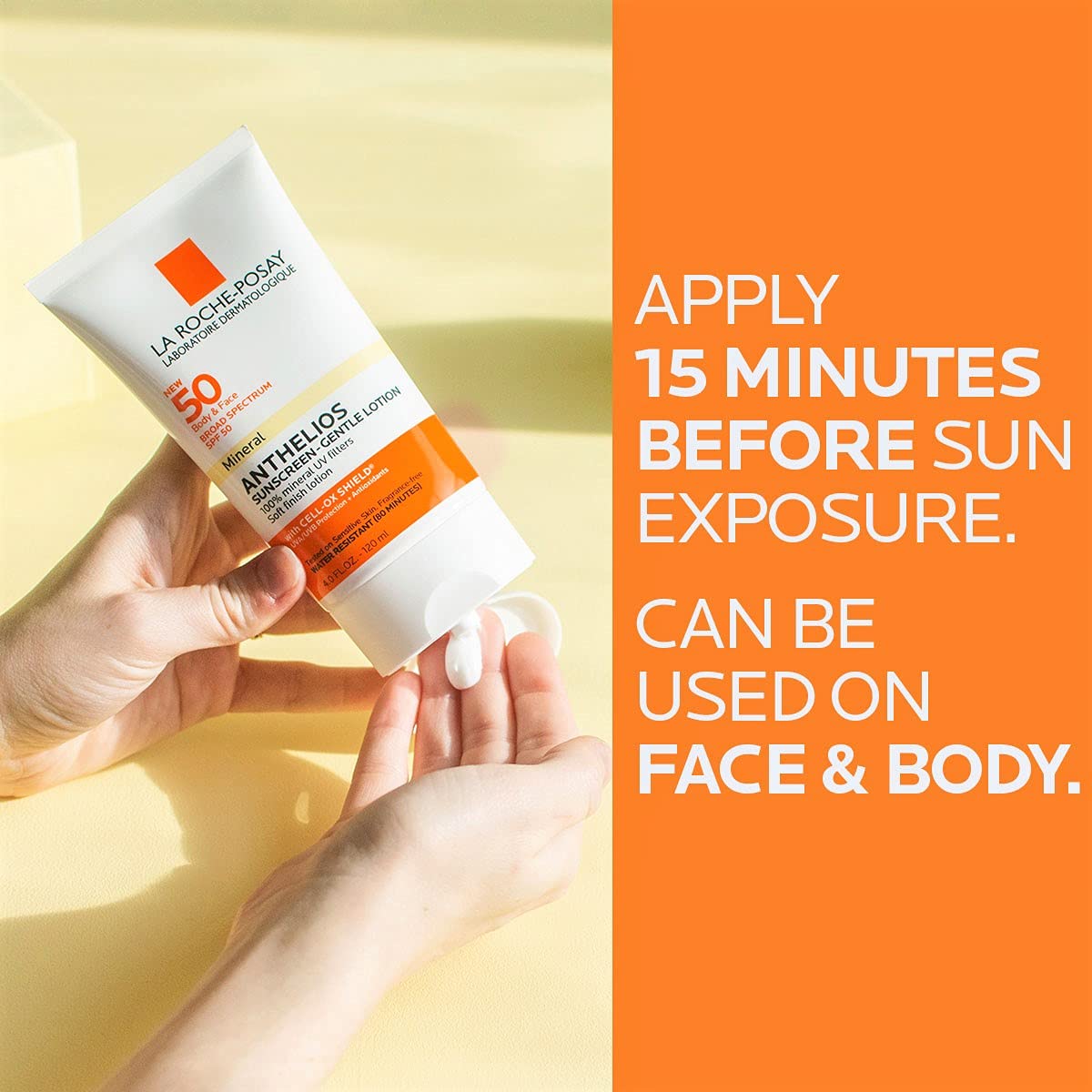 Travel size La Roche-Posay Anthelios Mineral Sunscreen 3 oz for on the go.