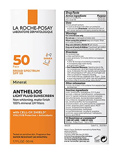 La Roche-Posay Anthelios mineral sunscreen applied under makeup as base.