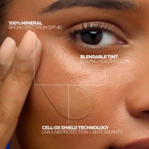 Anthelios tinted sunscreen texture swirls for easy blending.