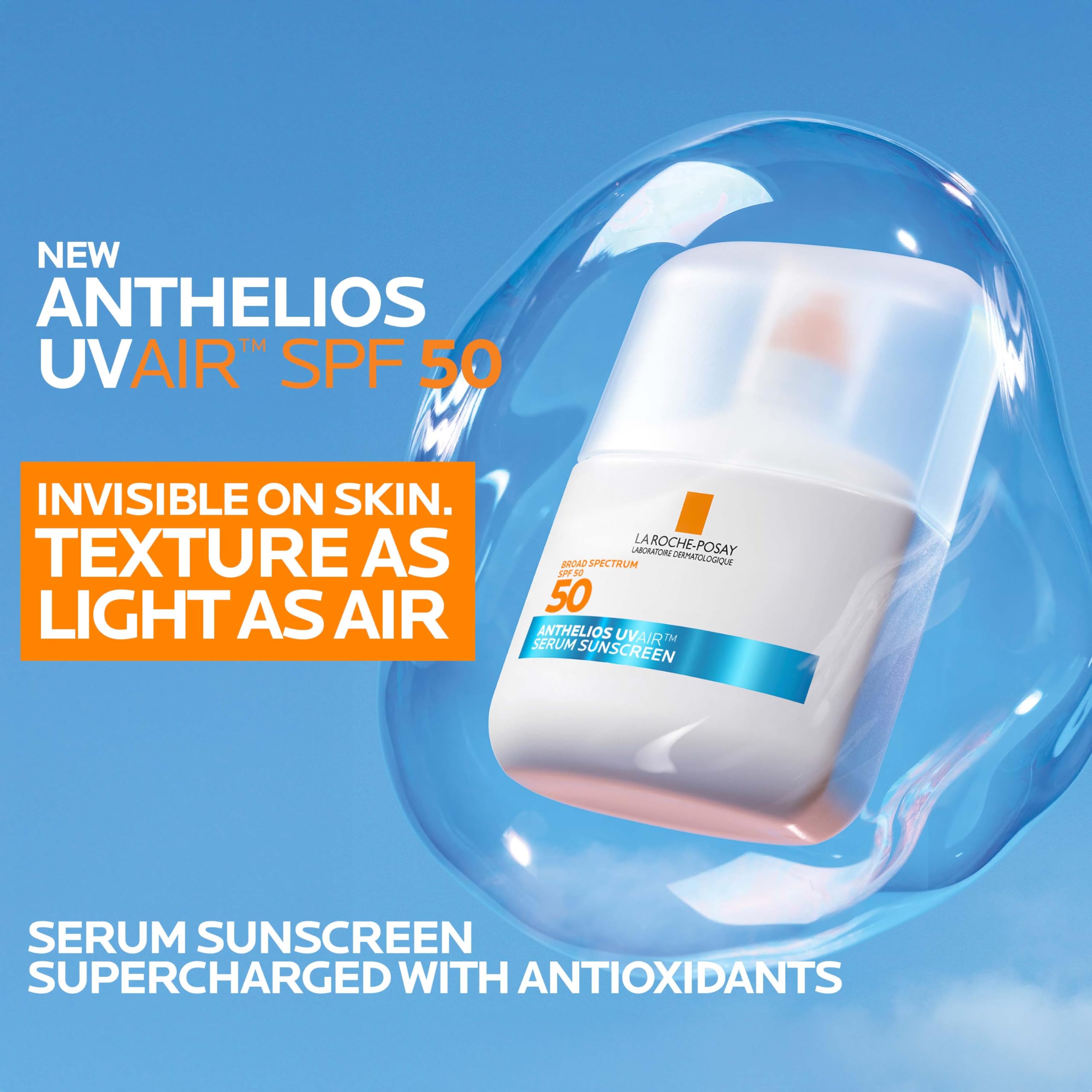 La Roche-Posay Anthelios UV Air texture highlights airy, non-greasy sunscreen on skin